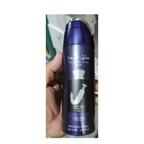 Lattafa Pride Ishq Al Shuyukh Silver Unisex Deodorant Body Spray 200ml (6.7oz)